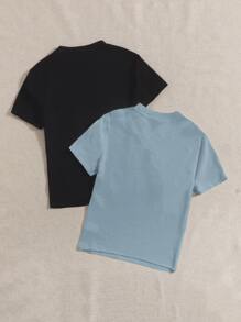 SHEIN EZwear 2入組小高領T恤 - 彩色 - 查看 3