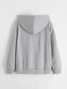 SHEIN 男童两件套纯棉袋鼠口袋卫衣 - 彩色 - 查看 2