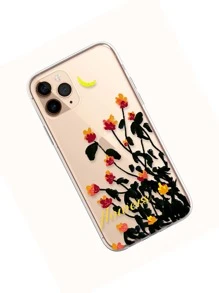 Funda de celular transparente con pintura de flor - Multicolor - Ver 2