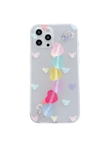 Heart Pattern Hand Strap Phone Case - Multicolor - View 2