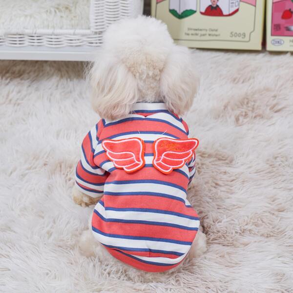 

Wing Detail Striped Pet Sweatshirt, Multicolor