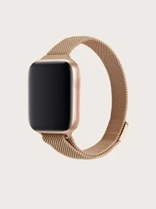 Magnetic Mesh Adjustable Watchband Compatible With Apple Watch Series 1-9, Narrow Waist Design - Rose Gold - View 1