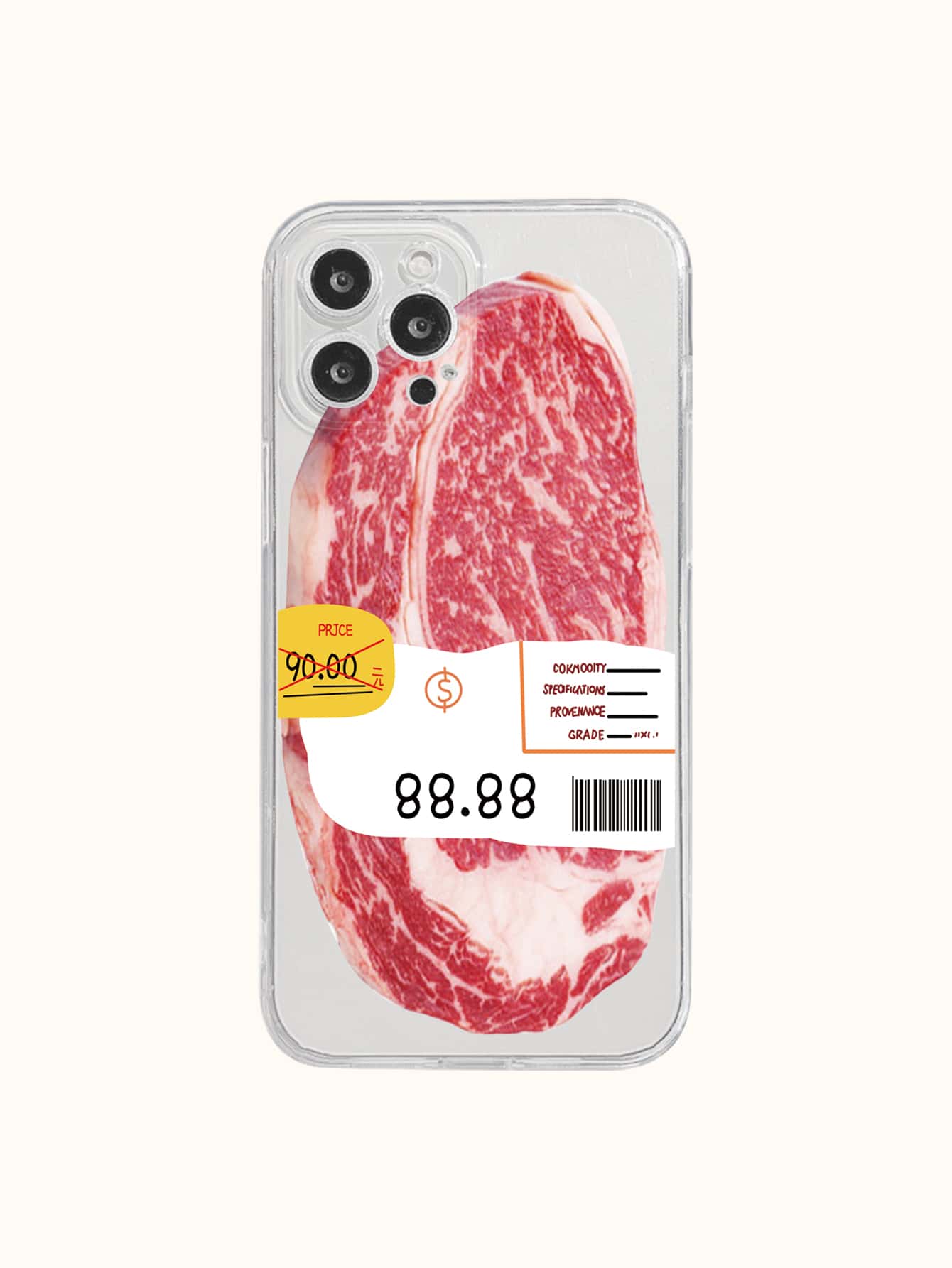 1pc Funny Phone Case Compatible With Iphone 15 Pro Max, Transparent Painted Cover - Multicolor - View 1