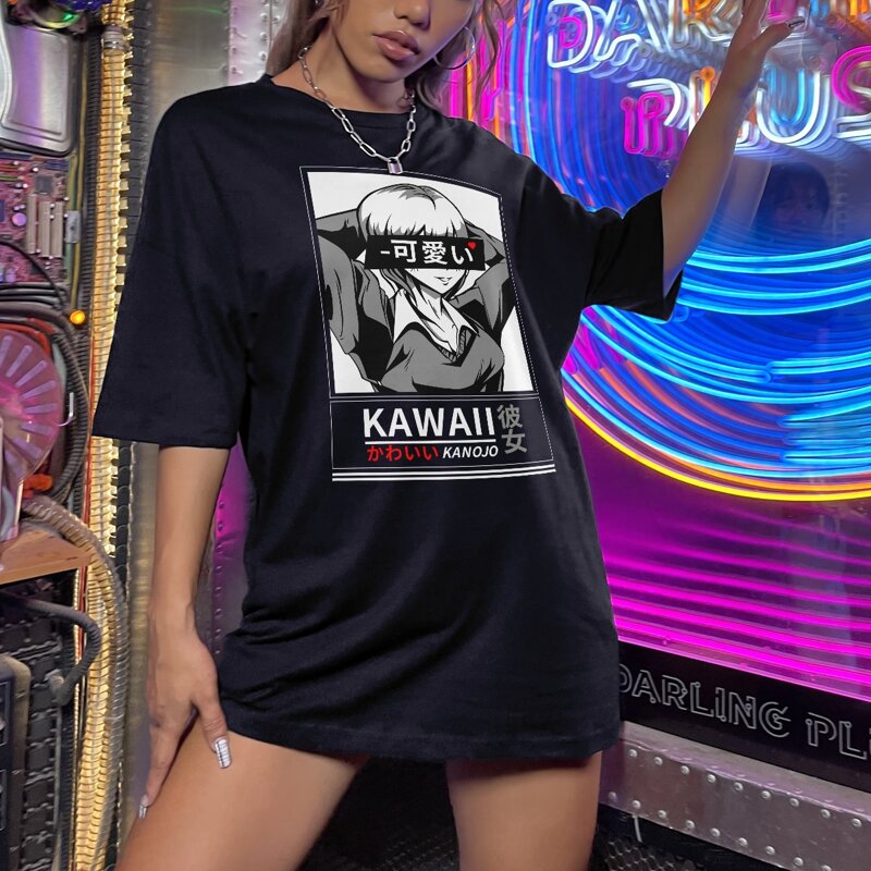 

Letter Cartoon Figure Graphic Tee, Black