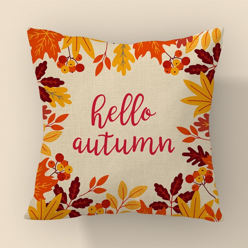 

Leaf Print Cushion Cover Without Filler, Multicolor