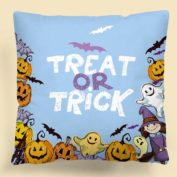 

Kids Halloween Pattern Cushion Cover Without Filler, Multicolor