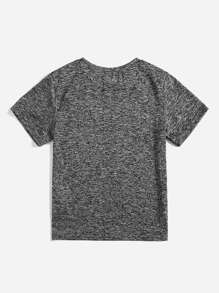 SHEIN Toddler Boys Letter Graphic Tee - Grey - View 2