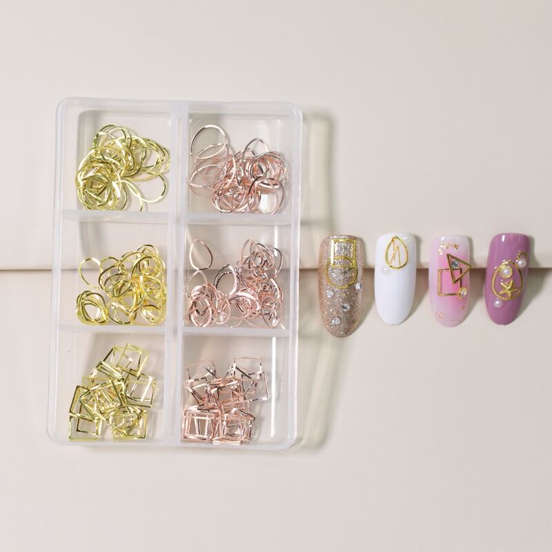 

1box Geometric Shaped Nail Art Decoration, Multicolor