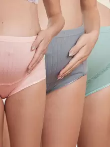 SHEIN Maternity 3pcs Solid Panty For Mother Underwear Ladies