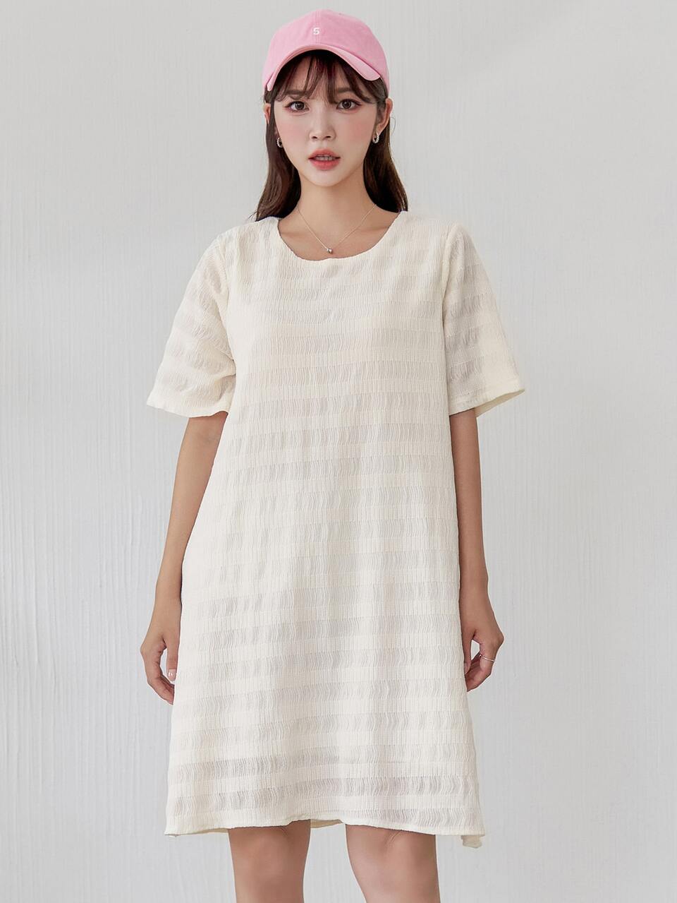 Keyhole Back Solid Tunic Dress