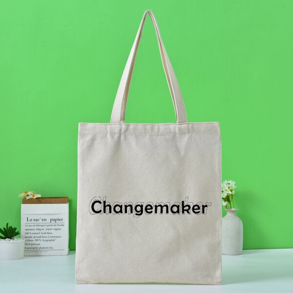

Letter Graphic Shopper Bag, Beige