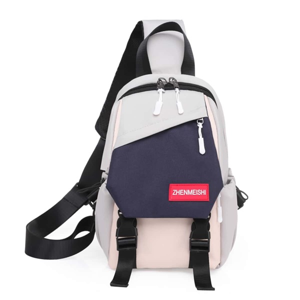 

Buckle & Knot Decor Sling Bag, Grey
