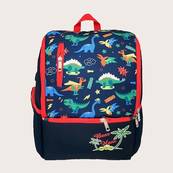 

Kids Cartoon Dinosaur Graphic Backpack, Navy blue