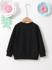 Toddler Girls Heart Print Sweatshirt - Black - View 2