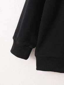 Toddler Girls Heart Print Sweatshirt - Black - View 5