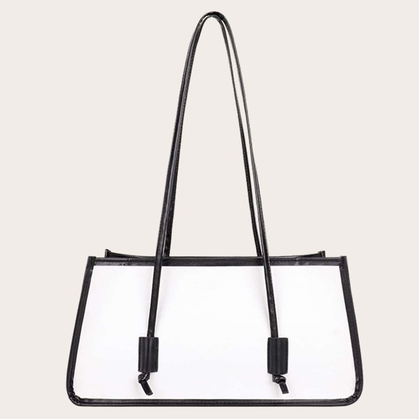 

Contrast Binding Tote Bag, White