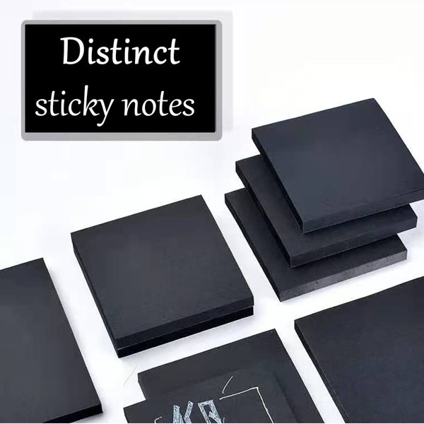

4pcs Plain Sticky Note, Black