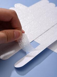 10pcs Solid Color Shower Stall Mat, Non-Slip Shower Tread Strip For Bathroom Home Bathroom Decor - Clear - View 3