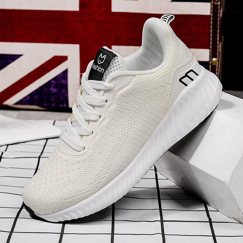 Minimalist Lace-up Front Running Shoes, White