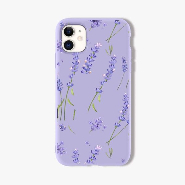 

Lavender Print Phone Case, Purple