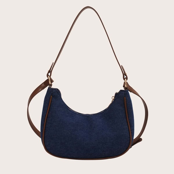 

Minimalist Baguette Bag, Navy blue