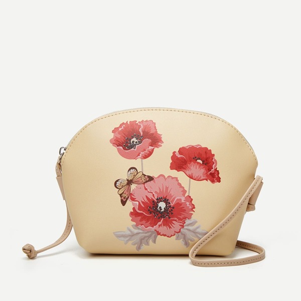

Floral Decor Crossbody Bag, Multicolor