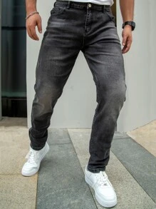 Quần Jeans Hình Nón Thường Ngày Cho Nam - Xám - Xem 6