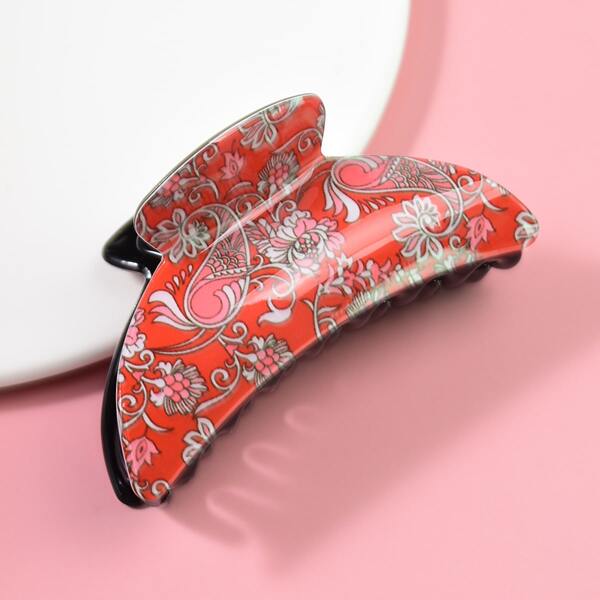 

Flower Print Hair Claw, Multicolor