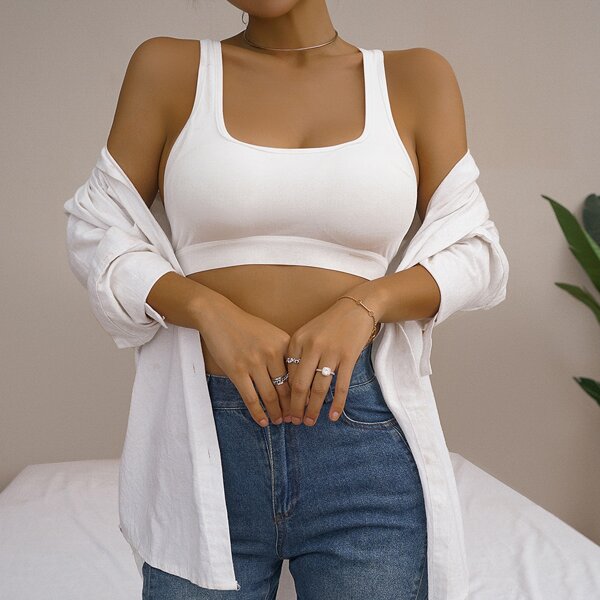 

Criss Cross Back Sports Bra, White