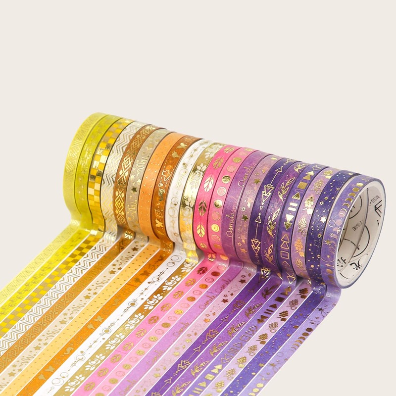 

20rolls Hot Stamping Decorative Tape, Multicolor