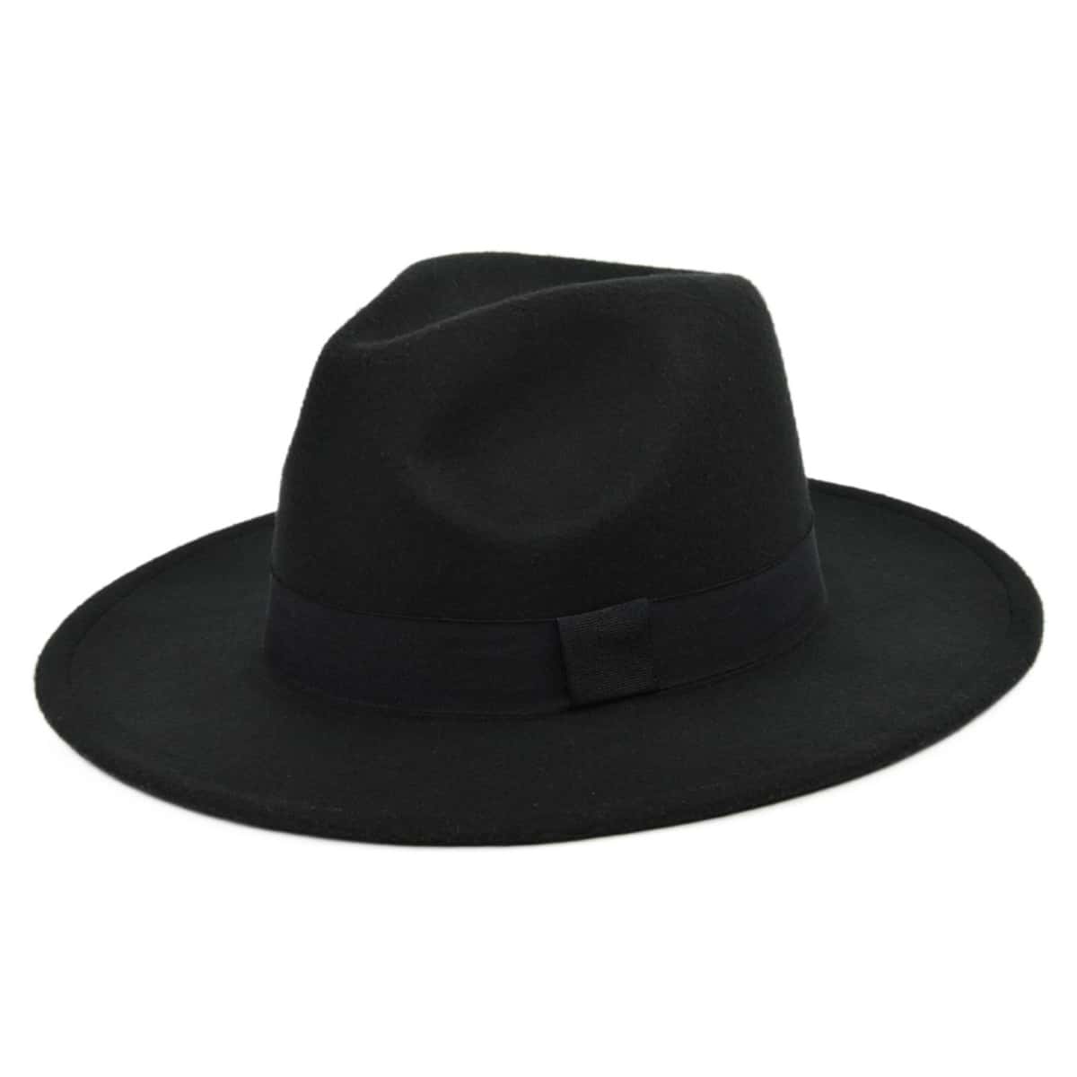 

Guys Strap Decor Floppy Hat, Black