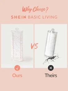 SHEIN BASIC LIVING獨家面膜收納盒-玫瑰金閃粉