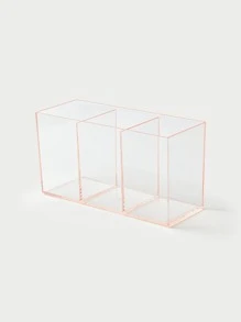 SHEIN BASIC LIVING Exclusive Makeup Brush Organizer-Clear Peach Blush
