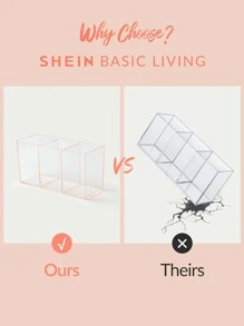 SHEIN BASIC LIVING Exclusive Makeup Brush Organizer-Clear Peach Blush