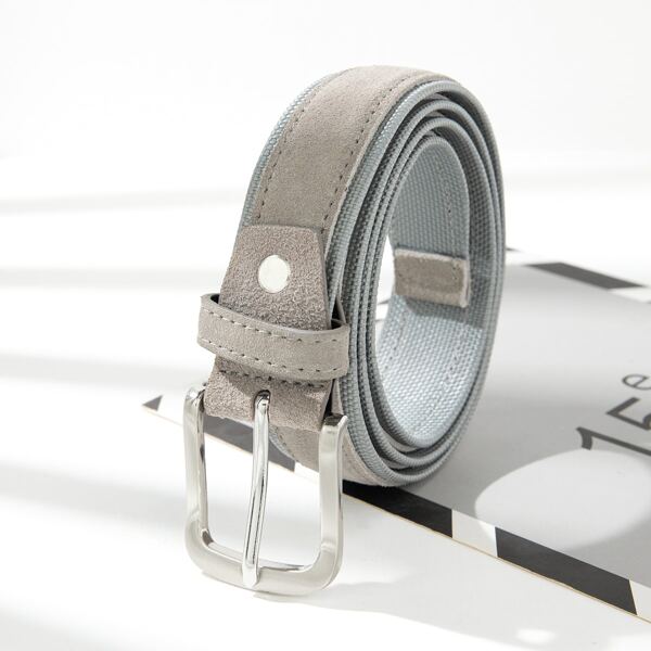 

Men Metal Buckle Belt, Light grey