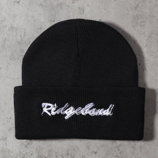 

Letter Embroidered Knitted Hat, Black