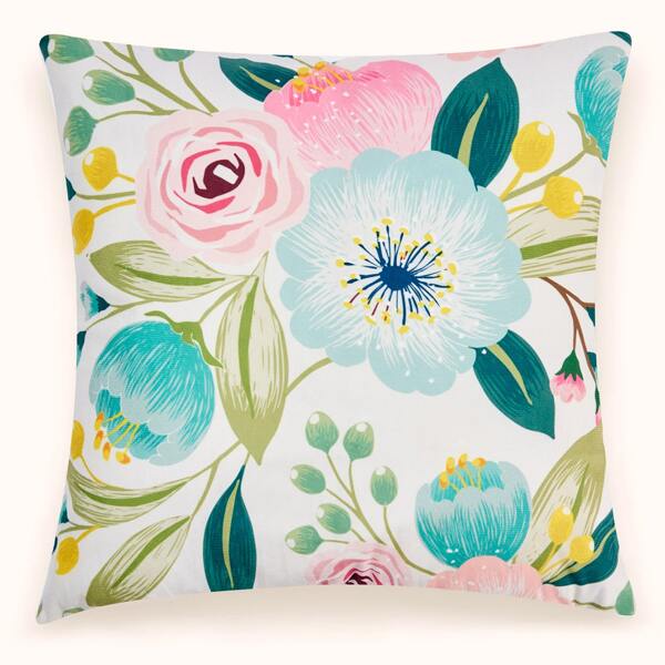 

Flower Print Cushion Cover Without Filler, Multicolor