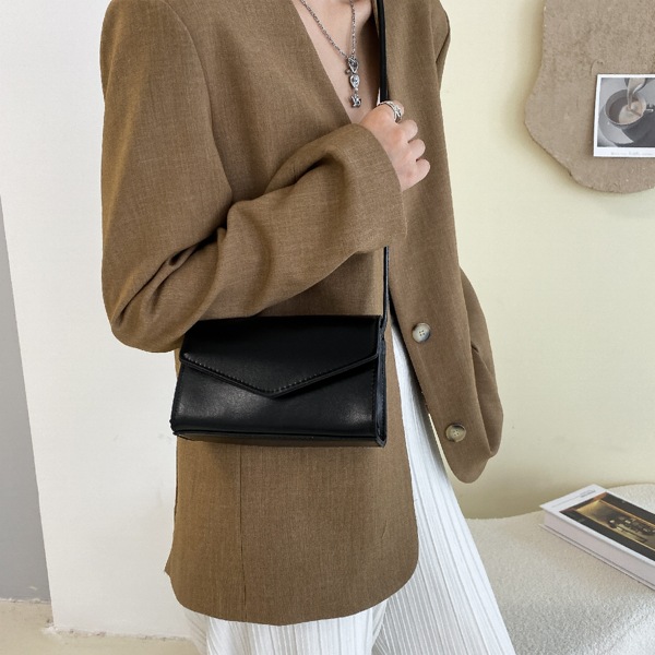 

Minimalist Flap Square Bag, Black