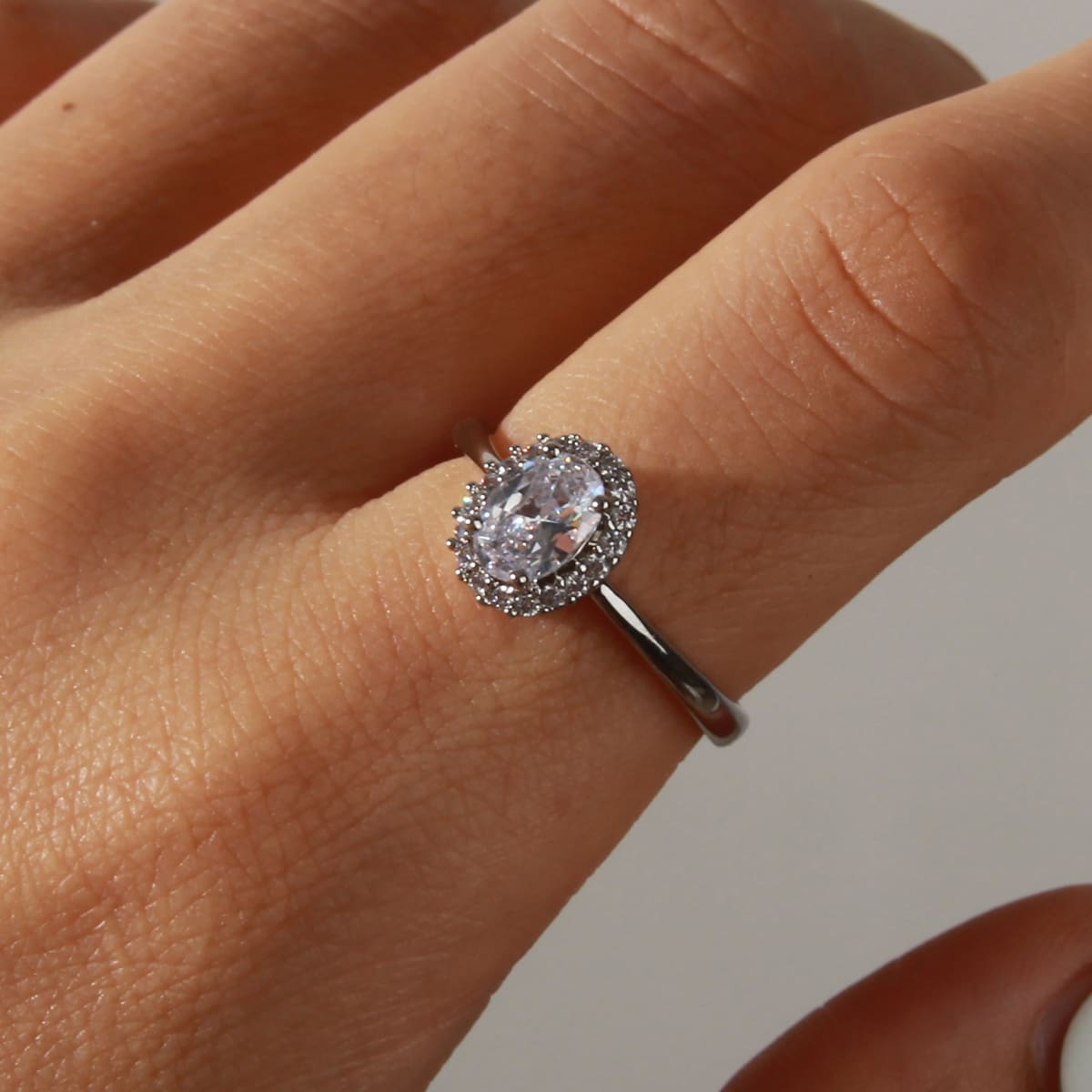 

Rhinestone Decor Ring, Silver