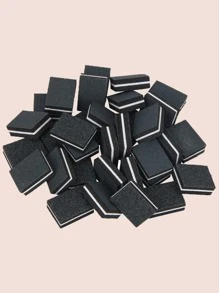 klimonla 20 st mini nagelpoleringsblock med 180/100 korn för akrylnagelvård, svarta, 2-sidiga - Svart - Visa 2