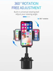 1入組可調節手機車載支架 - 黑色 - 查看 6