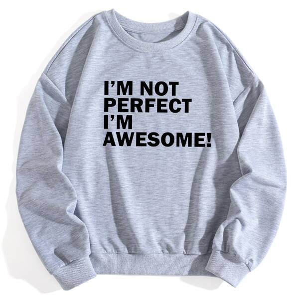 

Plus Slogan Graphic Sweatshirt, Light grey
