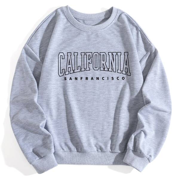 

Plus Letter Graphic Sweatshirt, Light grey