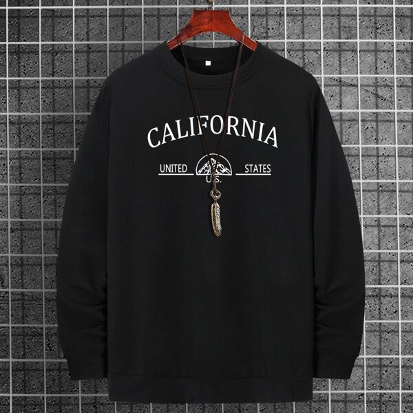 

Men Letter Graphic Sweatshirt, Black