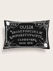 1pc Fortune Telling Board Print Pillowcase - Black and White - View 1
