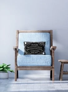 1pc Fortune Telling Board Print Pillowcase - Black and White - View 3