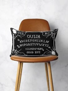 1pc Fortune Telling Board Print Pillowcase - Black and White - View 5