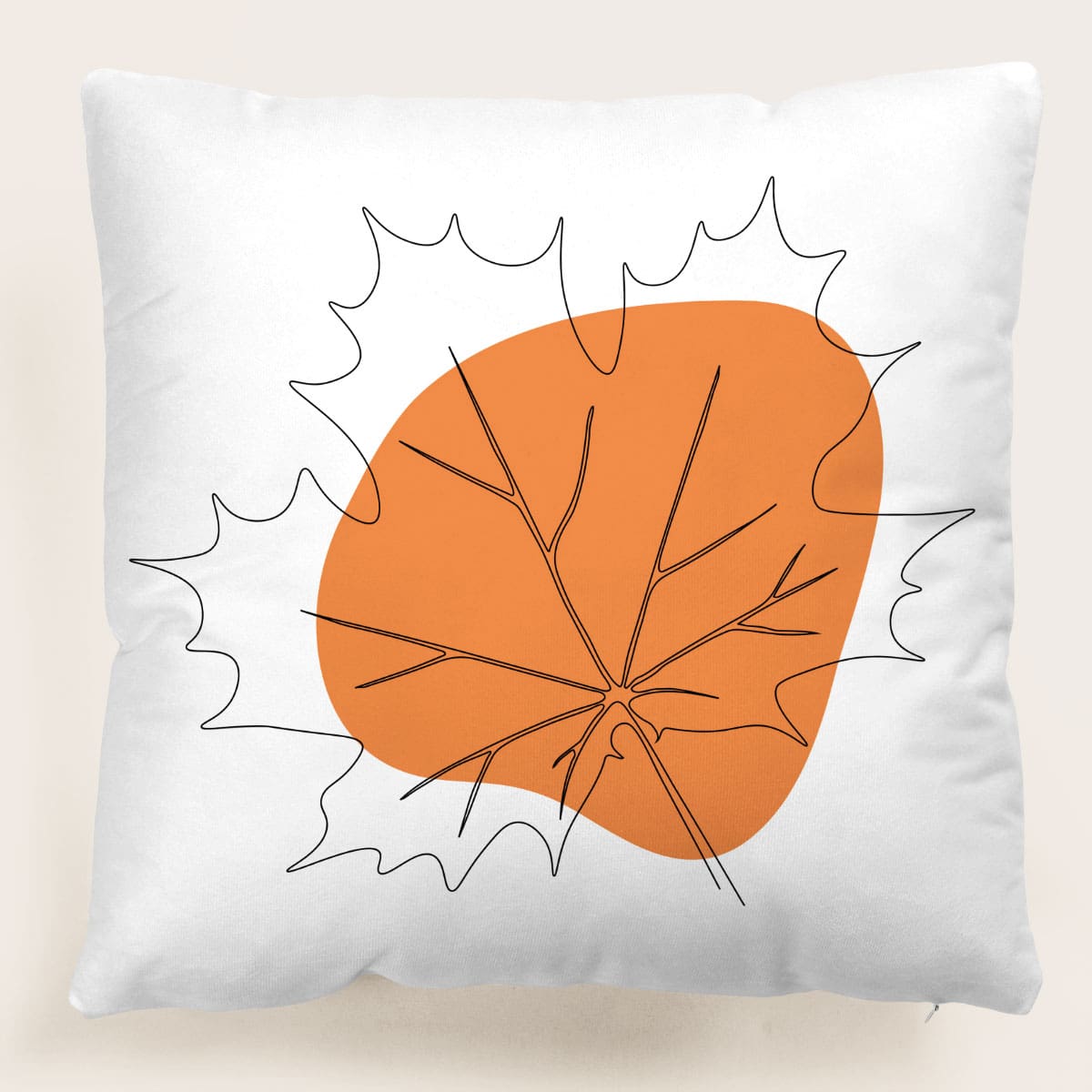 

Maple Leaf Print Cushion Cover Without Filler, Multicolor