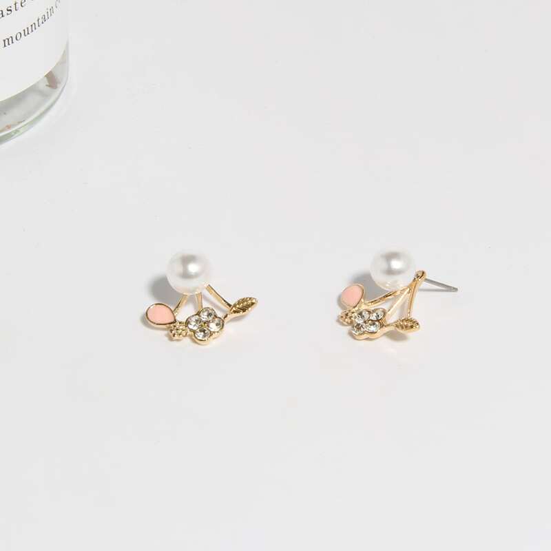

Faux Pearl Stud Earrings, Pink