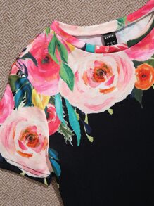 SHEIN LUNE Áo thun Plus size Hoa Giải trí - Nhiều màu - Xem 4